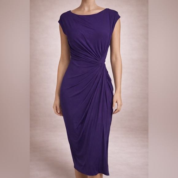 Donna Karan Rich Purple Midi Dress